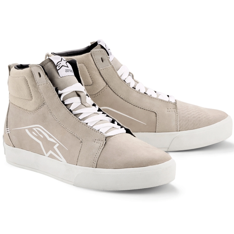 Ghete moto Alpinestars Ride-63 din piele, albe