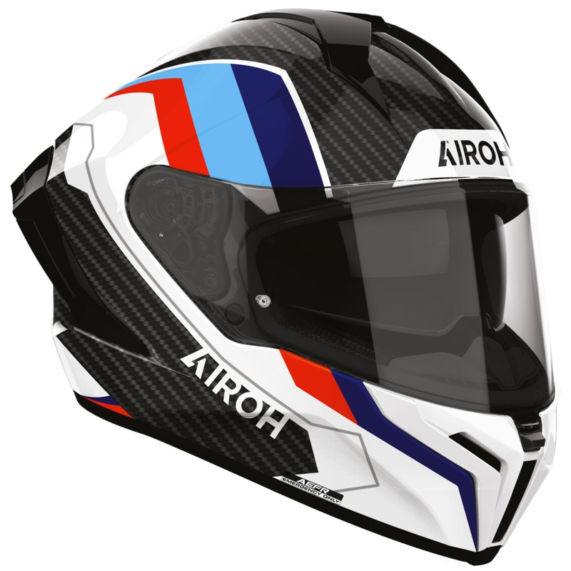 Cască integrală pentru motocicletă Airoh Matryx Carbon Rank negru-alb-albastru