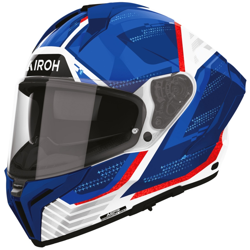 Cască integrală pentru motocicletă Airoh Matryx Starburst albastru-roșu