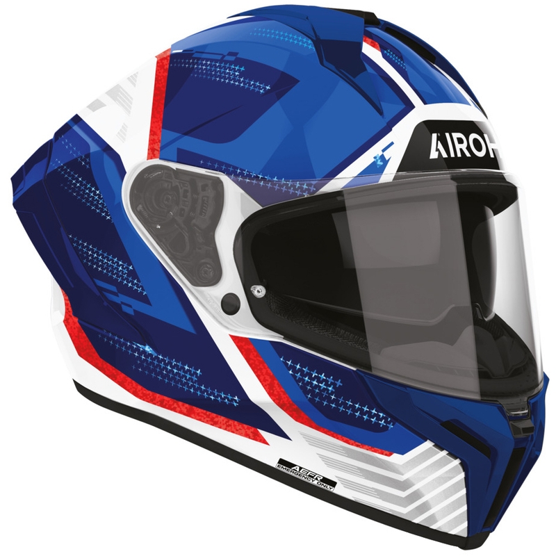 Cască integrală pentru motocicletă Airoh Matryx Starburst albastru-roșu