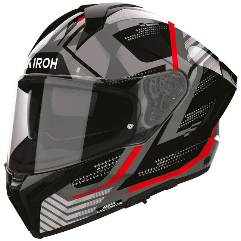 Cască integrală de motocicletă Airoh Matryx Starburst negru-roșu