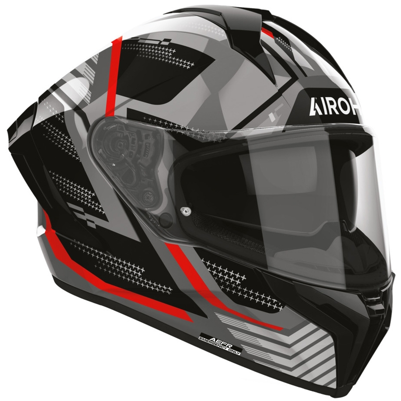Cască integrală de motocicletă Airoh Matryx Starburst negru-roșu