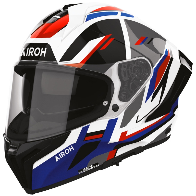 Cască integrală pentru motocicletă Airoh Matryx Sentry roșu-albastru