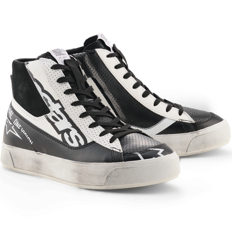 Ghete moto Alpinestars Stella Stated Flair pentru femei, negru-alb
