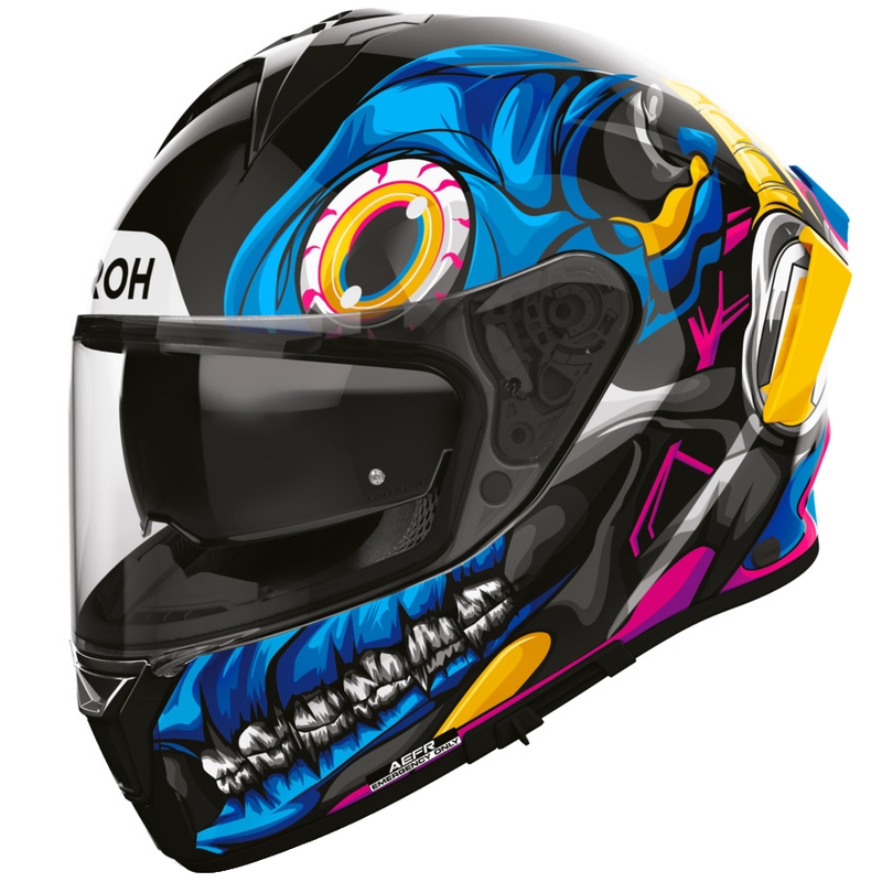 Cască integrală de motocicletă Airoh Spark 2 Stranger negru-albastru-galben