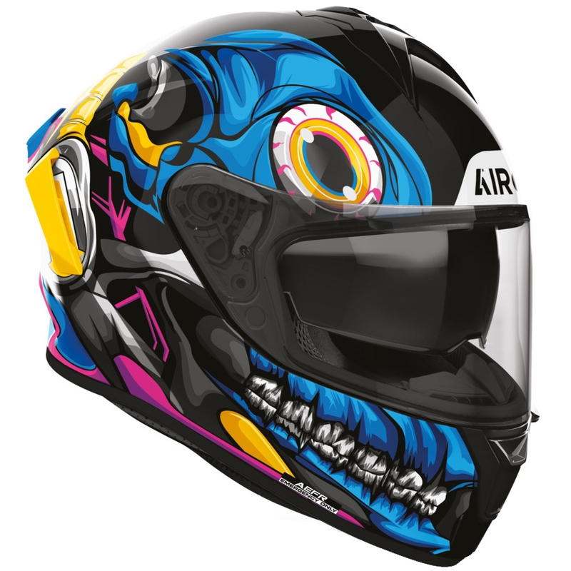 Cască integrală de motocicletă Airoh Spark 2 Stranger negru-albastru-galben