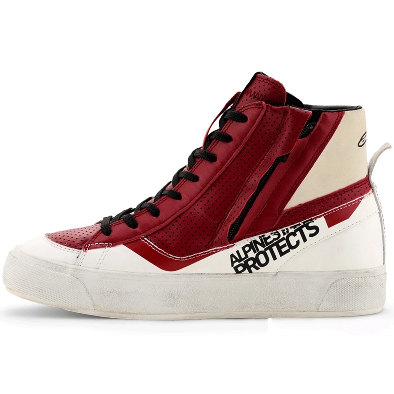 Ghete moto Alpinestars Stella Stated Flair pentru femei, alb-roșu