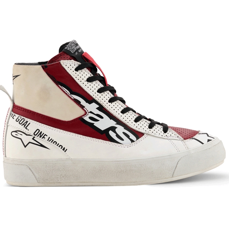 Ghete moto Alpinestars Stella Stated Flair pentru femei, alb-roșu