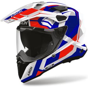 Cască de motocicletă enduro Airoh Commander 2 Polar albastru-roșu