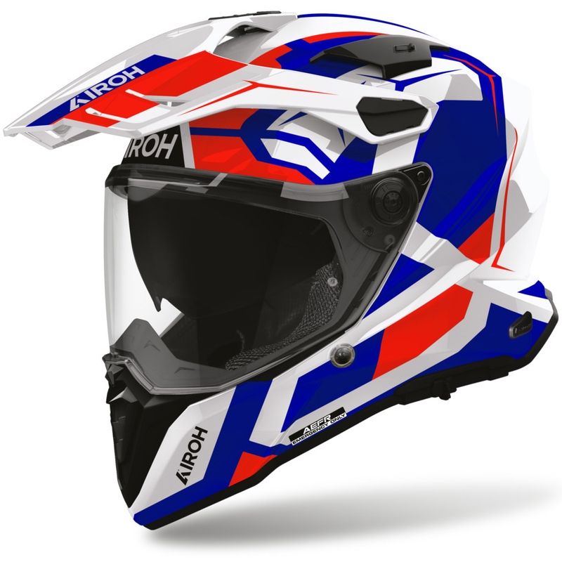 Cască de motocicletă enduro Airoh Commander 2 Polar albastru-roșu