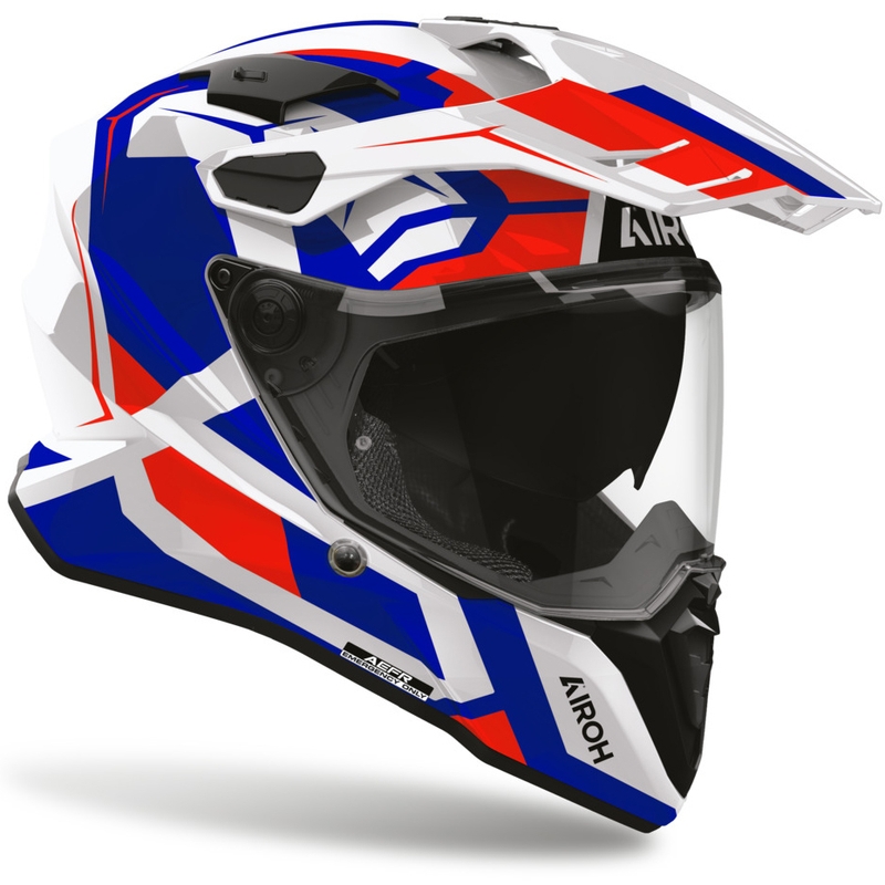 Cască de motocicletă enduro Airoh Commander 2 Polar albastru-roșu
