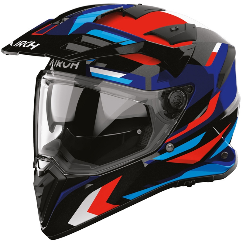 Cască de motocicletă enduro Airoh BADX-X Glitch albastru-roșu