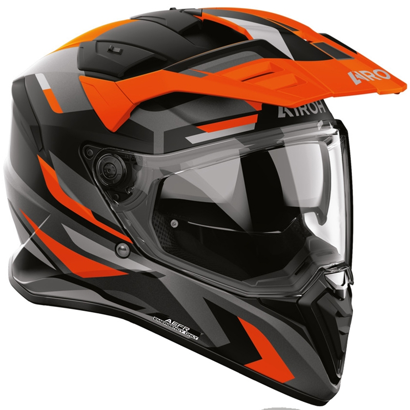 Cască de motocicletă enduro Airoh BADX-X Glitch portocaliu mat