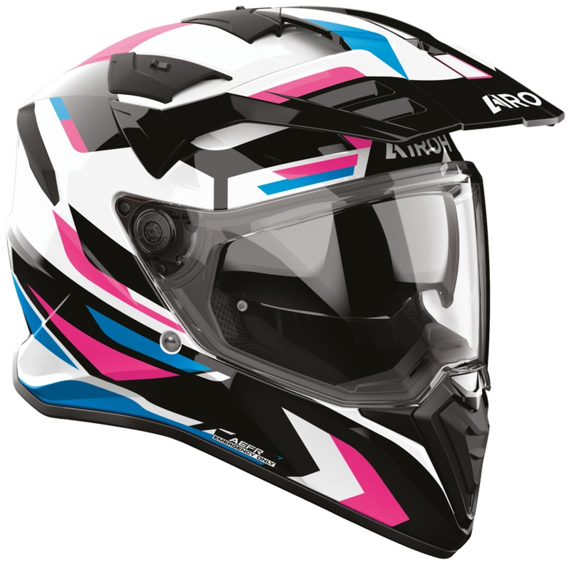Cască de motocicletă enduro Airoh BADX-X Glitch roz