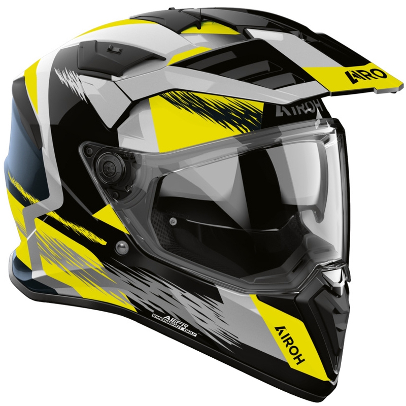 Cască de motocicletă enduro Airoh BADX-X Airspeed galbenă
