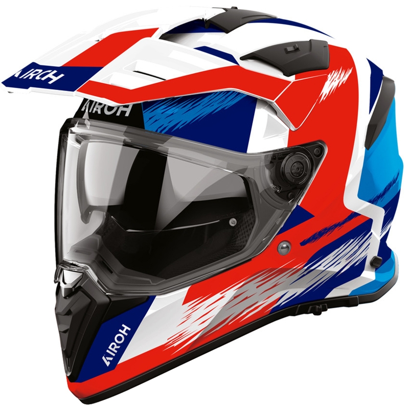 Cască de motocicletă enduro Airoh BADX-X Airspeed albastru-roșu