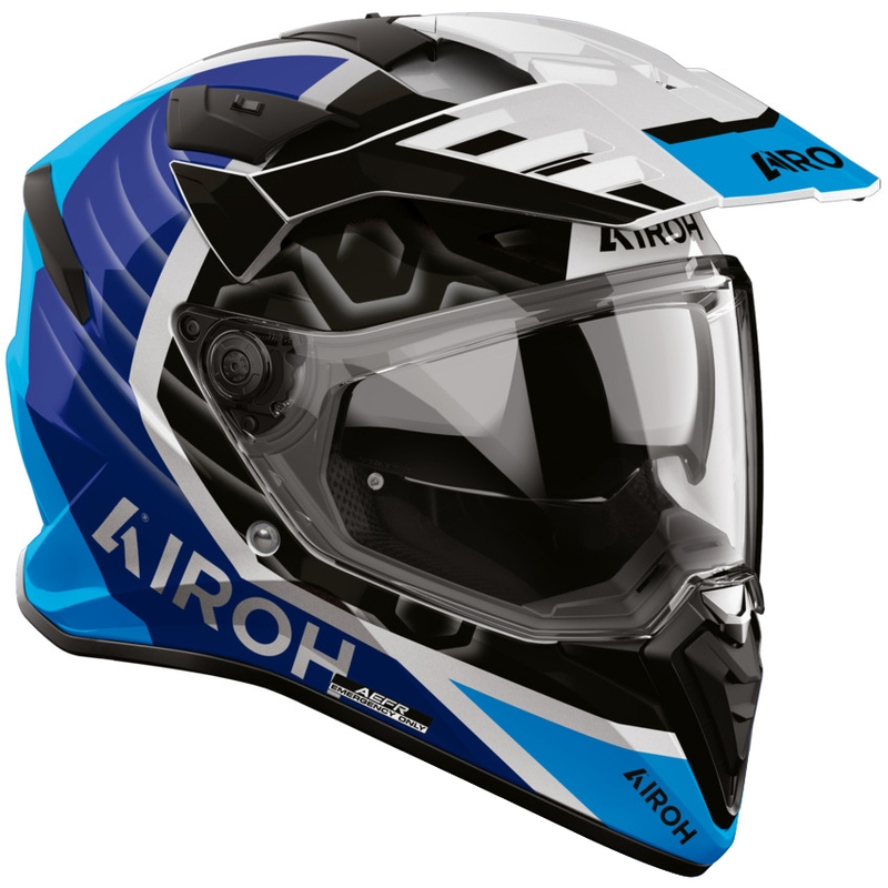 Cască de motocicletă enduro Airoh BADX-X Cube albastră
