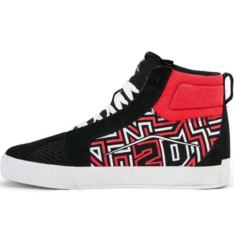 Ghete Motocicletă Alpinestars Ride-63 Canvas FQ20 Negru-Alb-Roșu