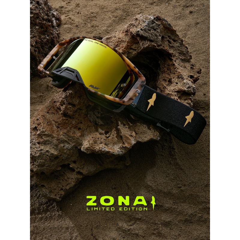 Ochelari motocross Alpinestars Supertech ediție limitată Zona negru-maro cu plexiglas auriu oglindă