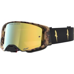 Ochelari motocross Alpinestars Supertech ediție limitată Zona negru-maro cu plexiglas auriu oglindă
