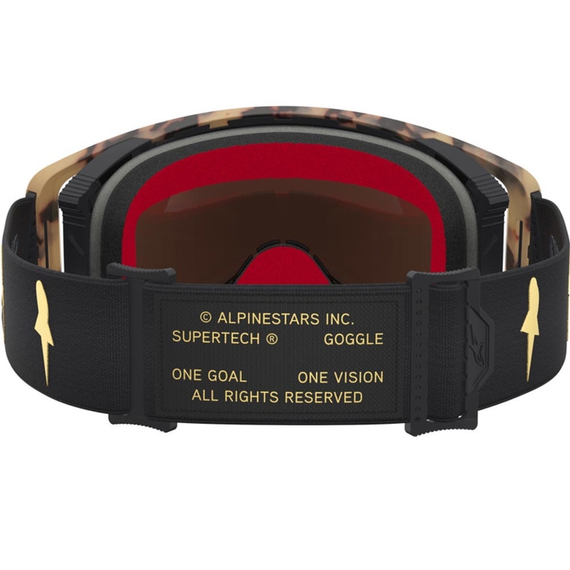 Ochelari motocross Alpinestars Supertech ediție limitată Zona negru-maro cu plexiglas auriu oglindă