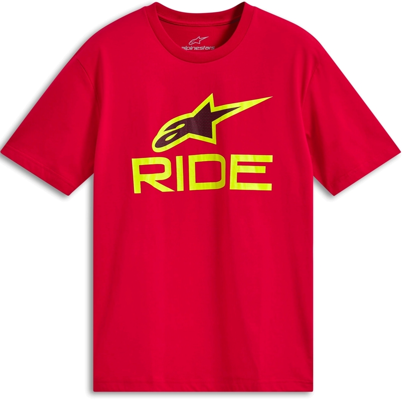 Tricou Alpinestars Ride 4.0 CSF roșu-galben fluo-negru