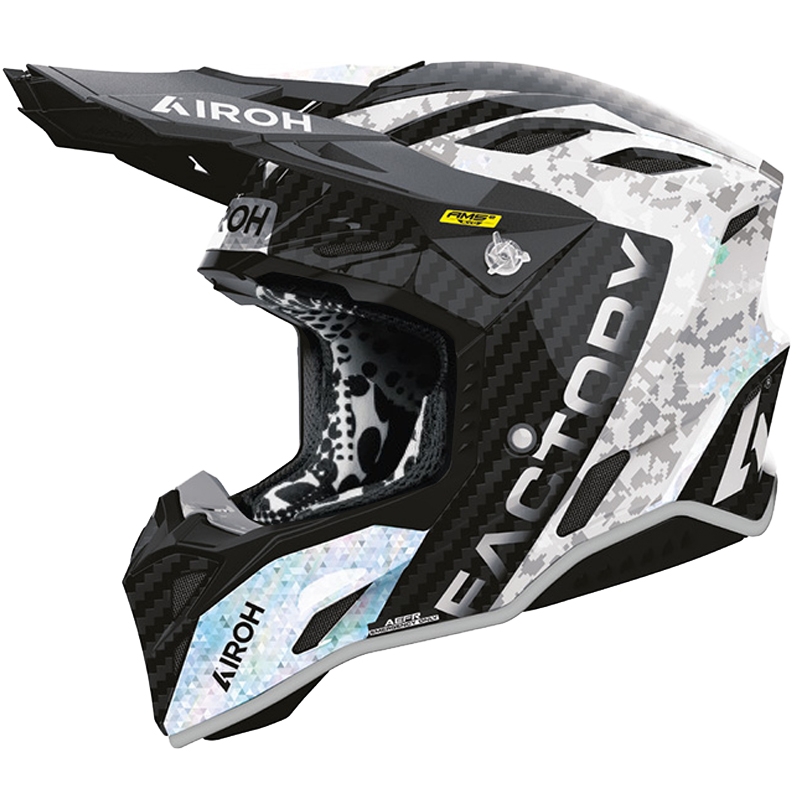 Cască motocross Airoh Aviator Factory Bitmap Carbon gri