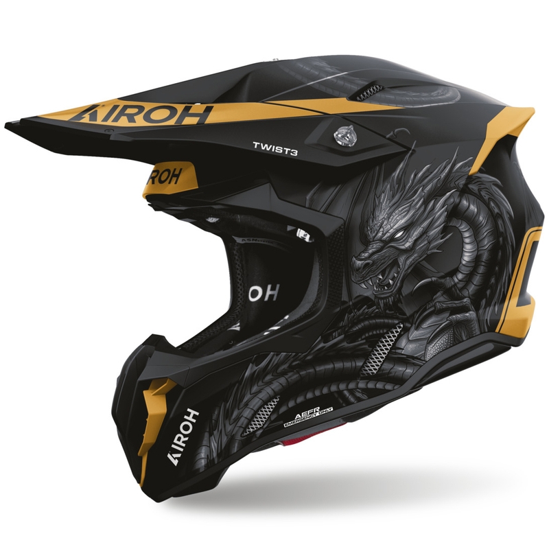 Cască motocross Airoh Twist 3 Maleficent negru mat-auriu