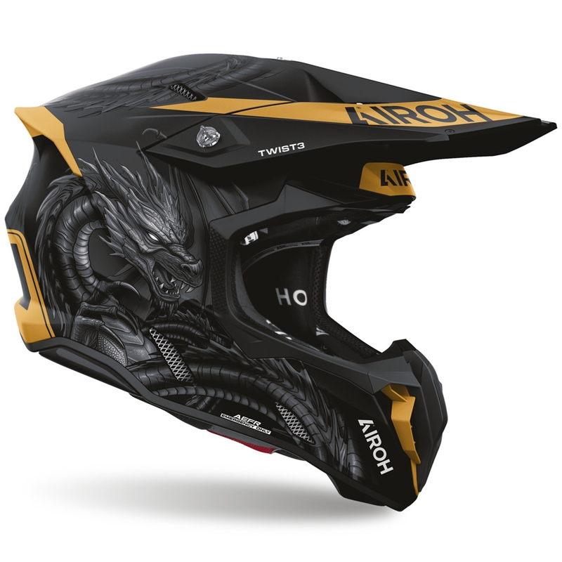 Cască motocross Airoh Twist 3 Maleficent negru mat-auriu