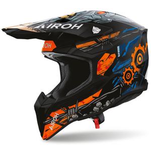Cască motocross Airoh Wraaap Gear negru mat-portocaliu
