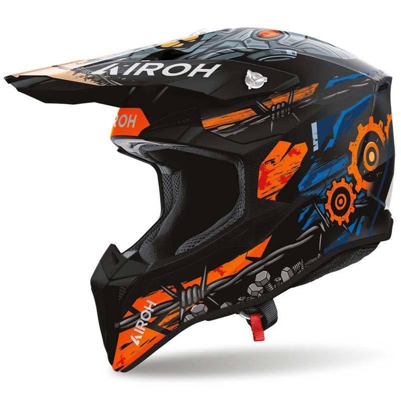 Cască motocross Airoh Wraaap Gear negru mat-portocaliu