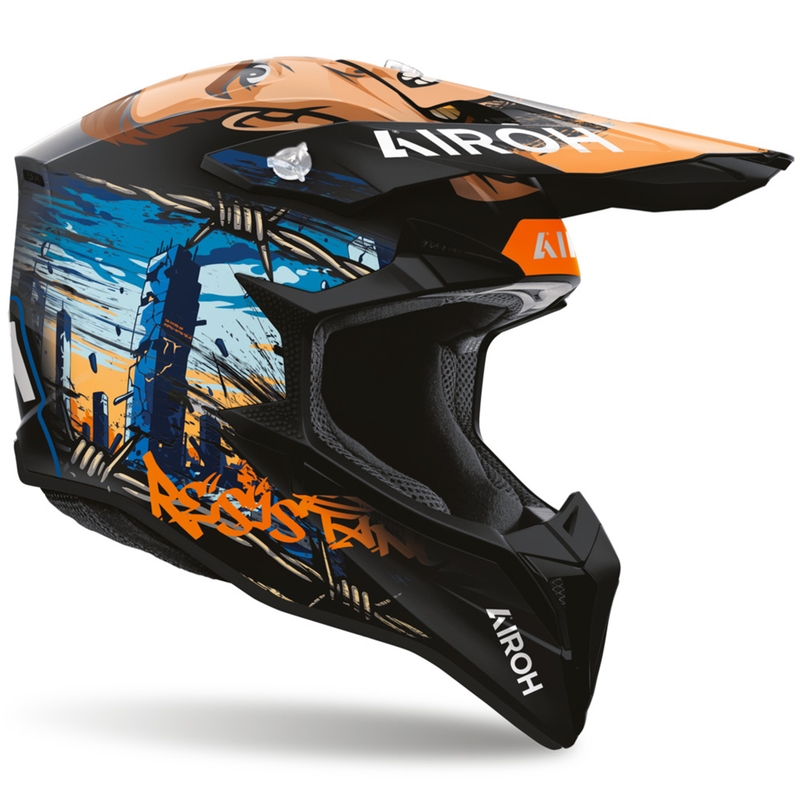 Cască motocross Airoh Wraaap Gear negru mat-portocaliu