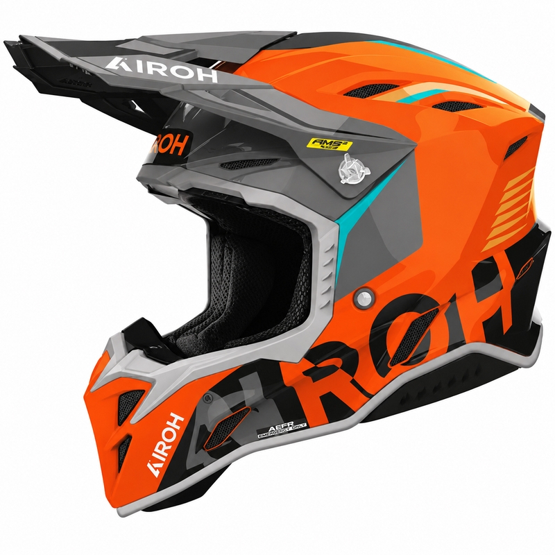 Cască de motocicletă motocross Airoh Aviator Factory Blame portocalie