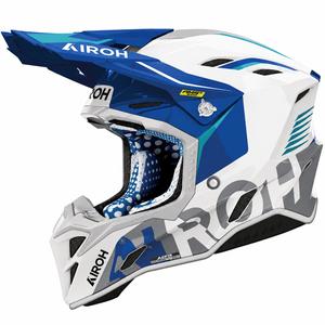 Cască de motocicletă motocross Airoh Aviator Factory Blame albastră