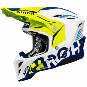 Cască motocross Airoh Aviator Factory Blame albastru-galben