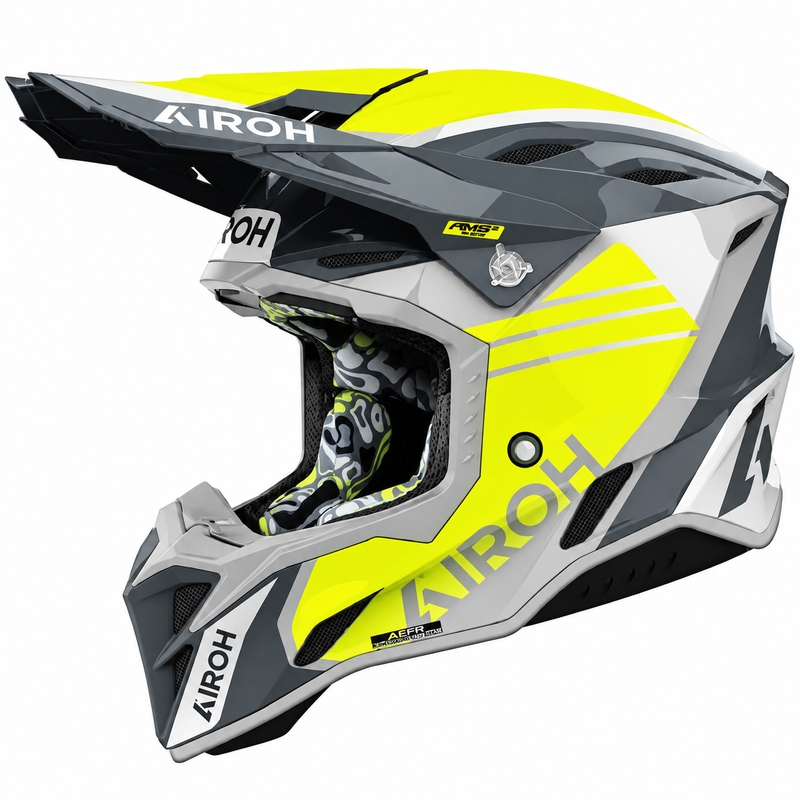 Cască motocross Airoh Aviator Factory Atlan gri-galben