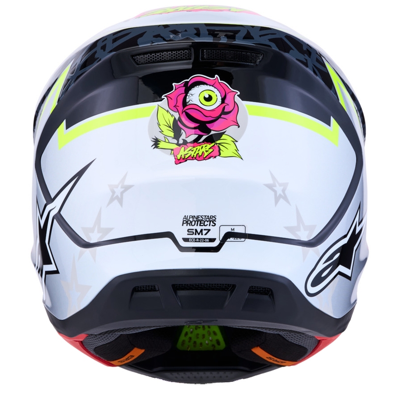 Cască de motocross Alpinestars Supertech S-M7 Blaster Gri-Galben Fluo