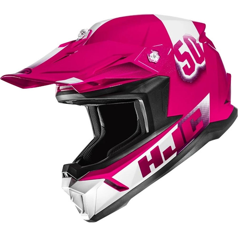 Cască motocross pentru copii HJC Y50 roz-alb