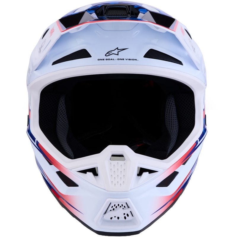 Cască motocross Alpinestars Supertech S-M7 Blaster alb-albastru