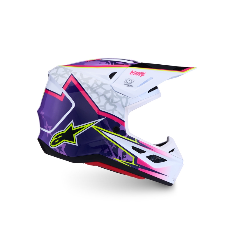 Cască motocross Alpinestars Supertech S-M7 Blaster violet-alb