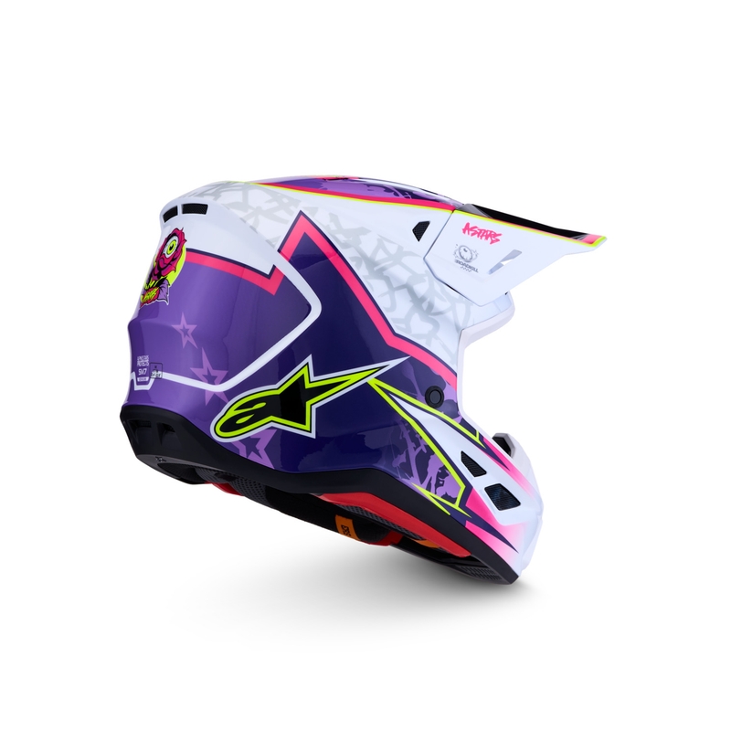 Cască motocross Alpinestars Supertech S-M7 Blaster violet-alb
