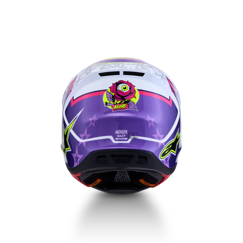 Cască motocross Alpinestars Supertech S-M7 Blaster violet-alb