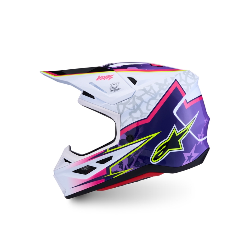 Cască motocross Alpinestars Supertech S-M7 Blaster violet-alb