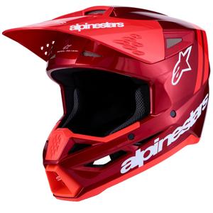 Cască motocross Alpinestars S-M3 Radium roșu-alb fluo