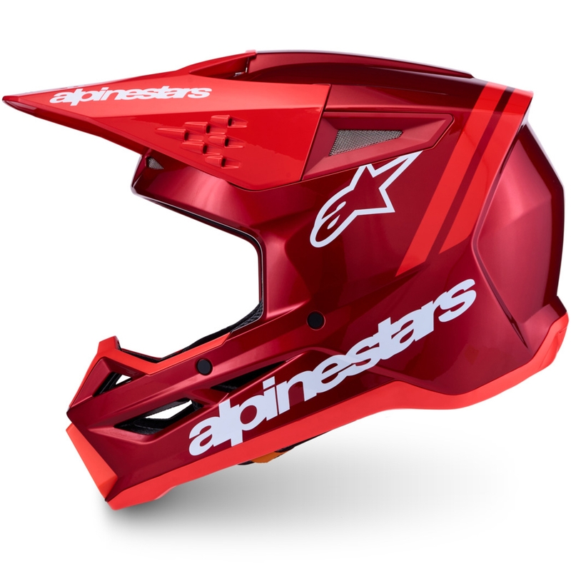 Cască motocross Alpinestars S-M3 Radium roșu-alb fluo