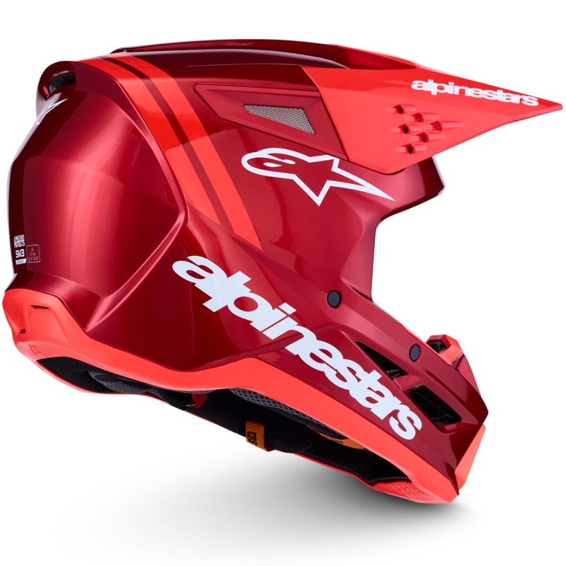 Cască motocross Alpinestars S-M3 Radium roșu-alb fluo