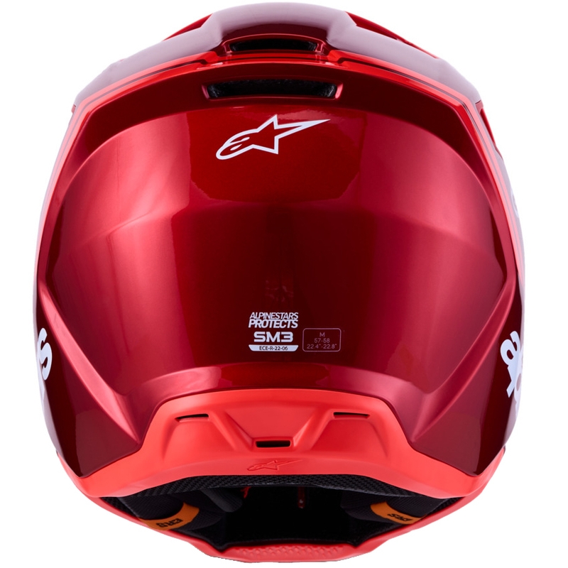 Cască motocross Alpinestars S-M3 Radium roșu-alb fluo