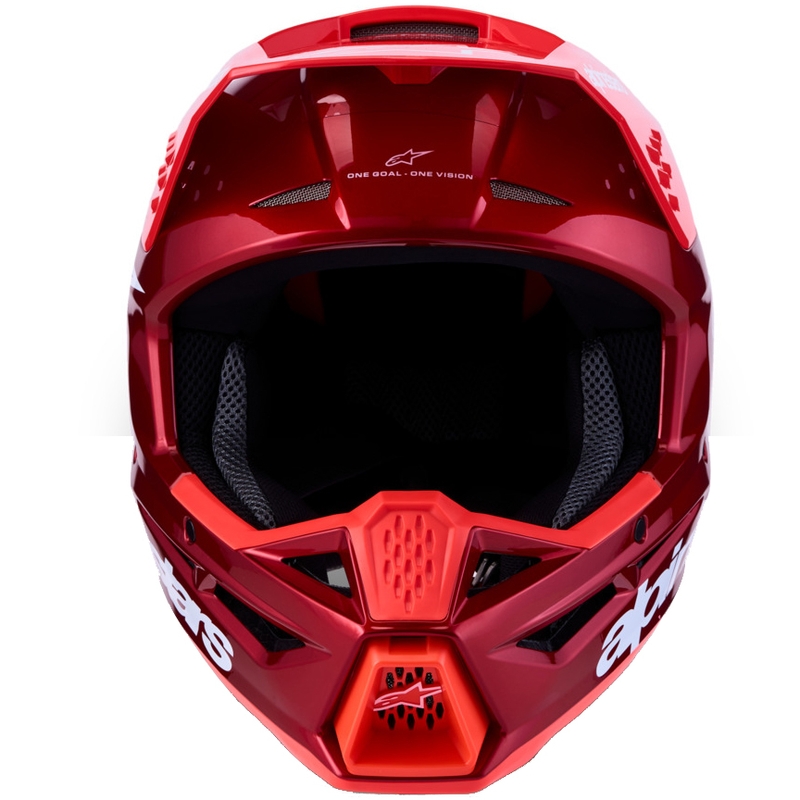 Cască motocross Alpinestars S-M3 Radium roșu-alb fluo