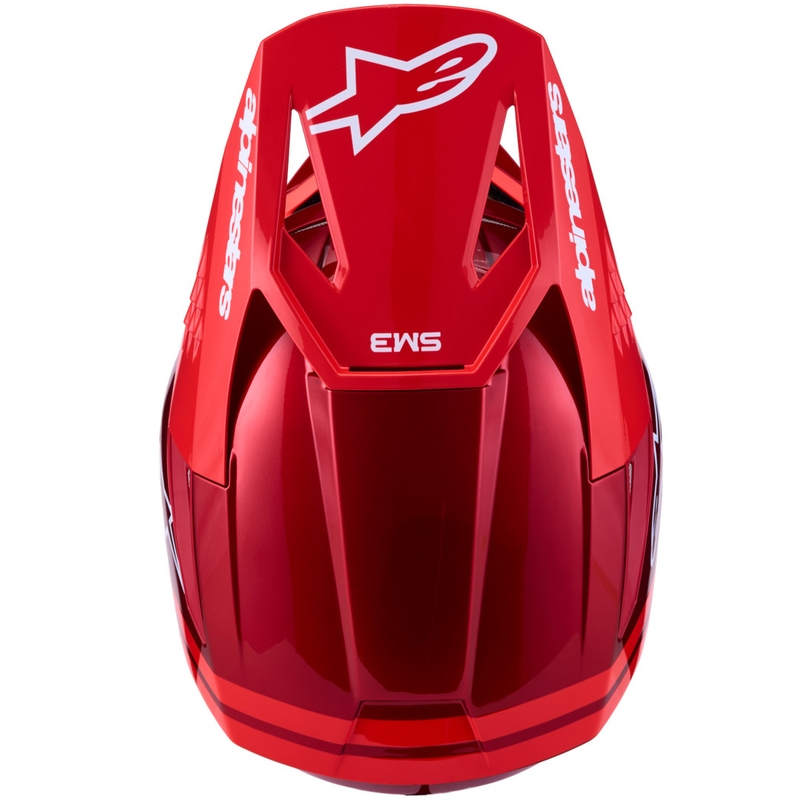 Cască motocross Alpinestars S-M3 Radium roșu-alb fluo