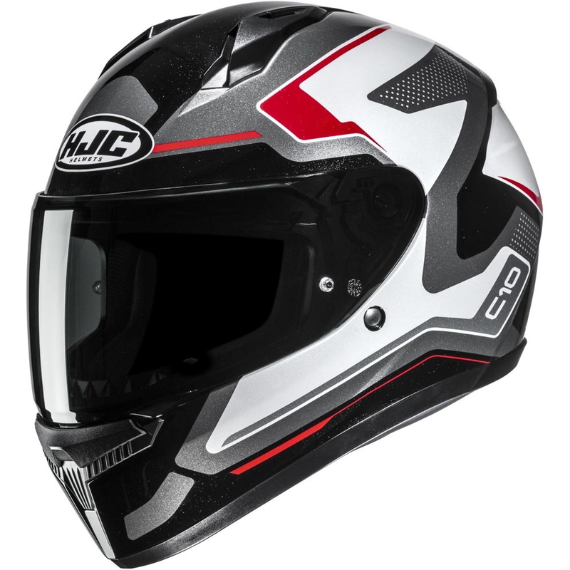 Cască integrală pentru motocicletă HJC C10 Cric MC1 negru-alb-roșu